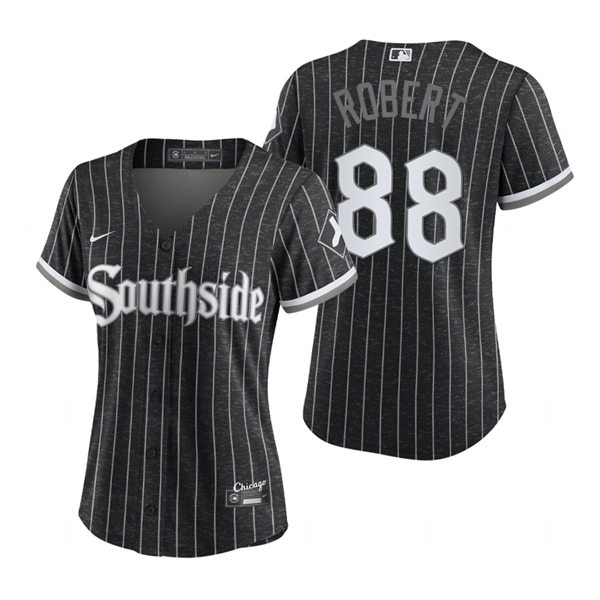 Women's Chicago White Sox #88 Luis Robert Stitched Nike Black 2021 MLB City Connect Jersey