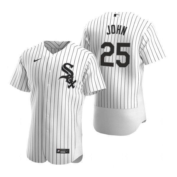 Men's Chicago White Sox Retired Player #25 Tommy John Nike White Home Flex Base Jersey