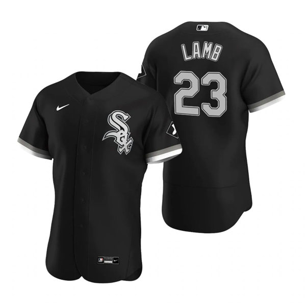Men's Chicago White Sox #23 Jake Lamb Nike Black Alternate Flex Base Jersey