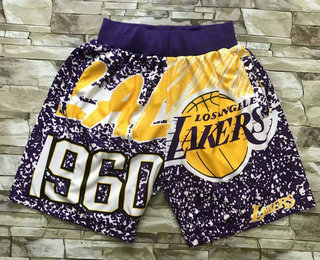 Men's Los Angeles Lakers Purple Big Face Mitchell Ness Hardwood Classics Soul Swingman Throwback Shorts Men's Los Angeles Lakers Purple Big Face Mitchell Ness Hardwood Classics Soul Swingman Throwback Shorts
