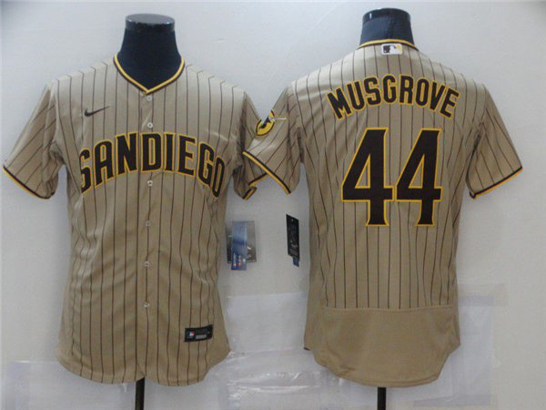 Men's San Diego Padres #44 Joe Musgrove Tan Brown Alternate Flex Base Baseball Jersey