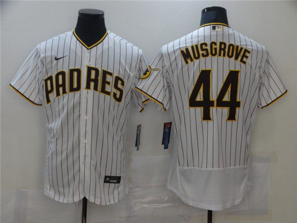 Men's San Diego Padres #44 Joe Musgrove Nike White Brown Home Flex Base Baseball Jersey