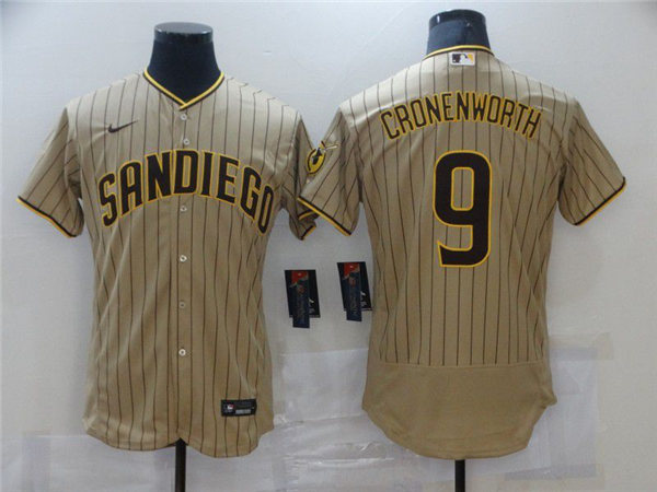 Men's San Diego Padres #9 Jake Cronenworth Nike Tan Brown Alternate Flex Base Baseball Jersey Men's San Diego Padres #9 Jake Cronenworth Nike Tan Brown Alternate Flex Base Baseball Jersey