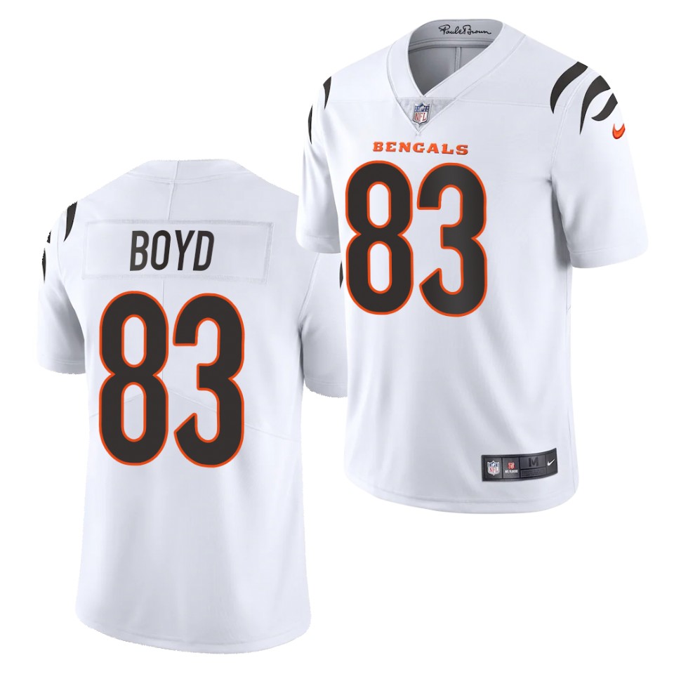 Men's Cincinnati Bengals #83 Tyler Boyd 2021 Nike White Vapor Limited Jersey