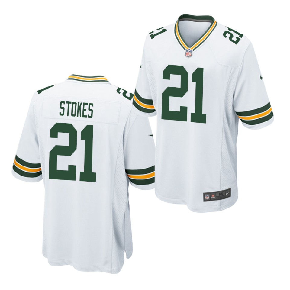 Mens Green Bay Packers #21 Eric Stokes Nike White Game Football Jersey