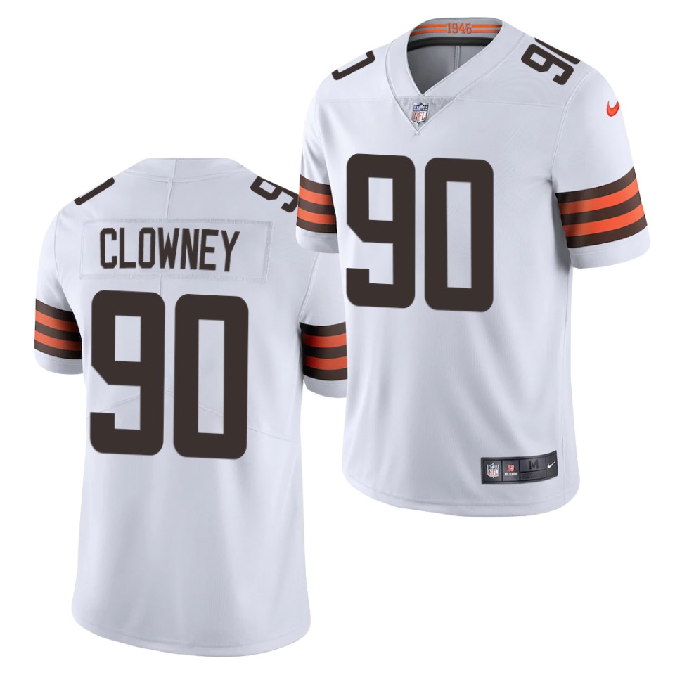 Men's Cleveland Browns #90 Jadeveon Clowney Nike White Vapor Limited Jersey