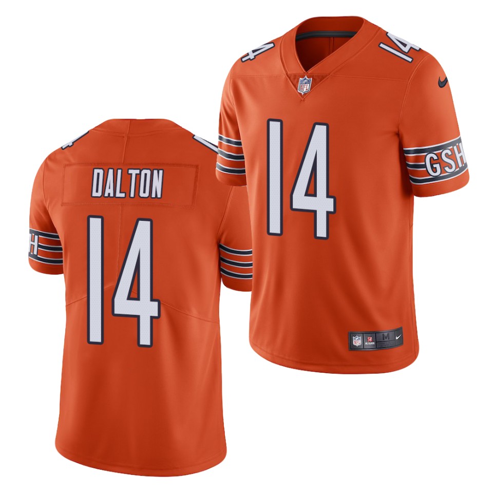 Men's Chicago Bears #14 Andy Dalton Nike Orange Alternate Game Jersey