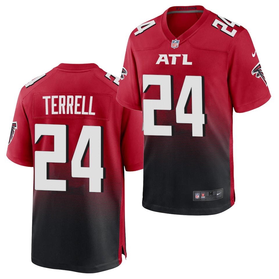 Men's Atlanta Falcons #24 A.J. Terrell Nike Red 2nd Alternate Game Jersey
