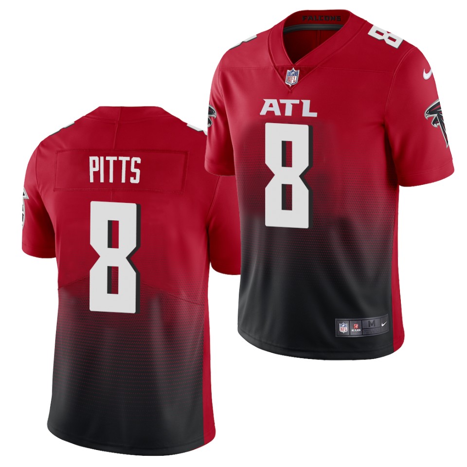 Men's Atlanta Falcons #8 Kyle Pitts Nike Red 2nd Alternate Game Jersey