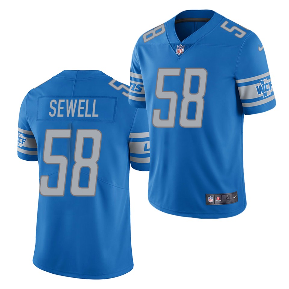 Men's Detroit Lions #58 Penei Sewell Nike Blue Vapor Untouchable Limited Jersey