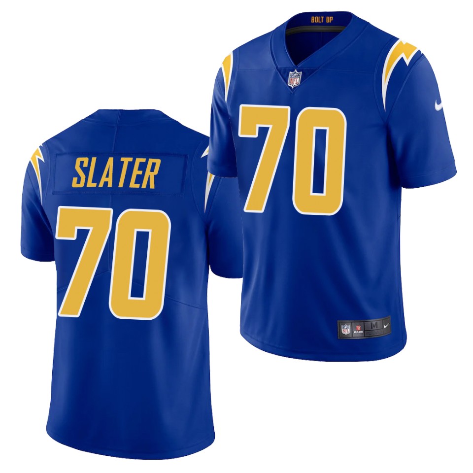 Men's Los Angeles Chargers #70 Rashawn Slater Nike Royal 2nd Alternate Vapor Limited Jersey Men's Los Angeles Chargers #70 Rashawn Slater Nike Royal 2nd Alternate Vapor Limited Jersey
