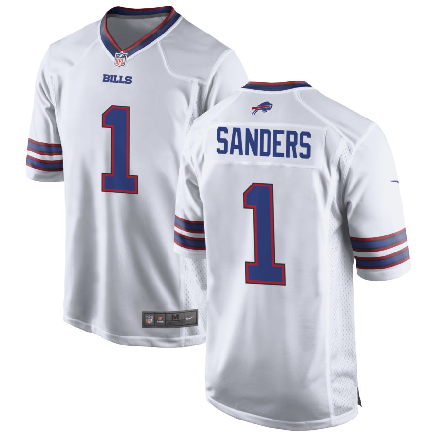 Men's Buffalo Bills #1 Emmanuel Sanders Nike White Player Game Football Jersey