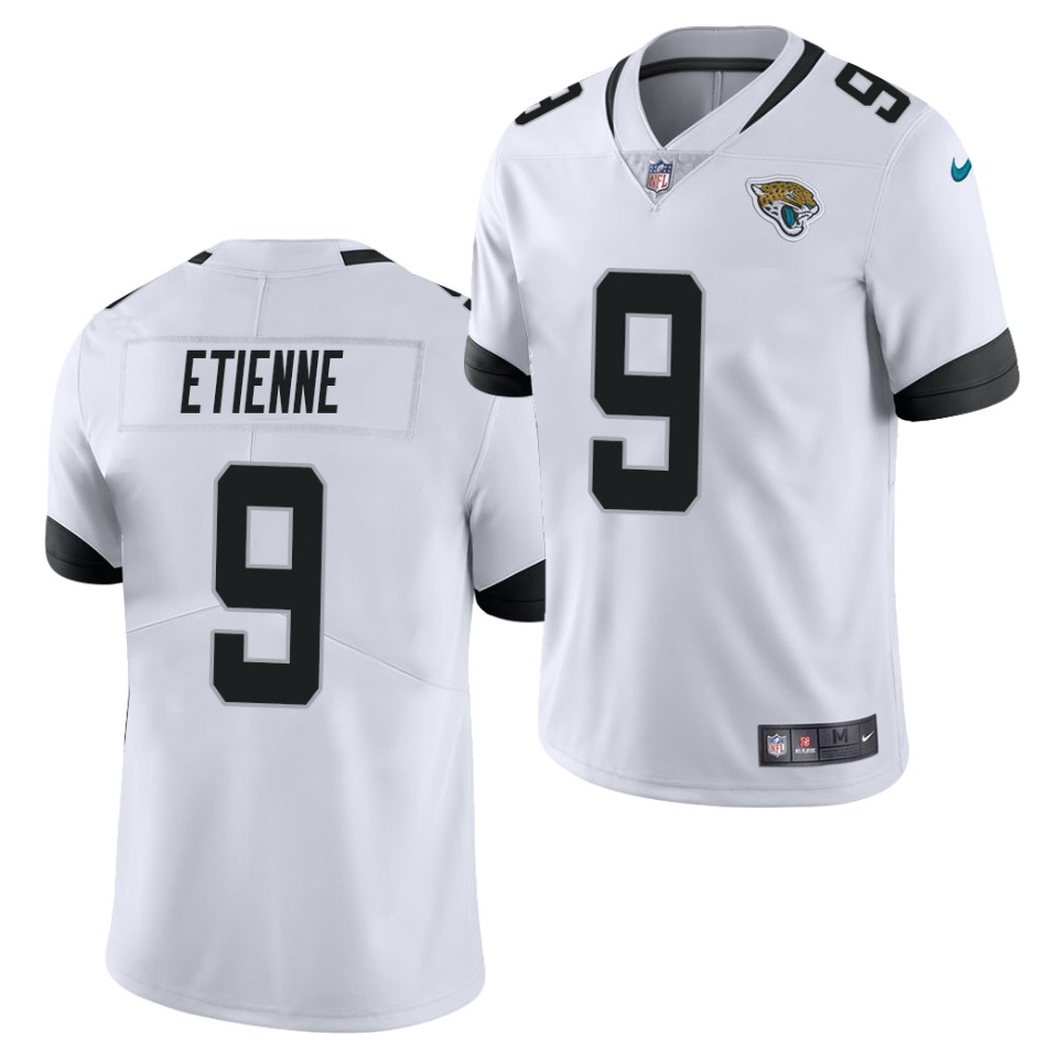 Men's Jacksonville Jaguars #9 Travis Etienne Nike White Vapor Untouchable Limited Jersey