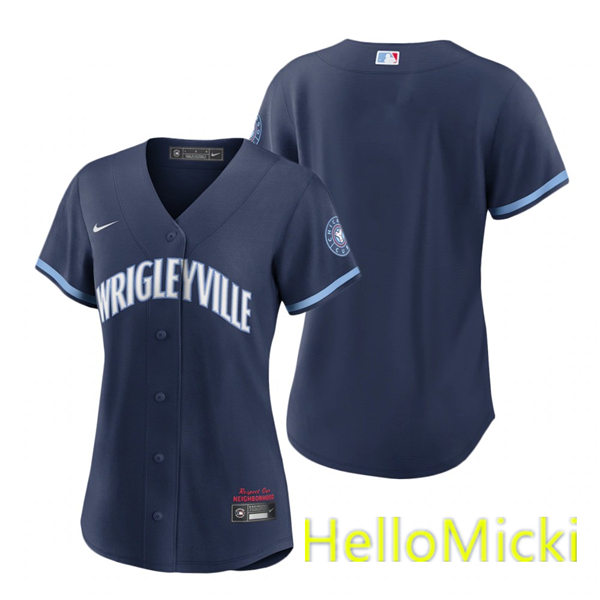 Women's Chicago Cubs Blank Nike Navy 2021 City Connect Jersey