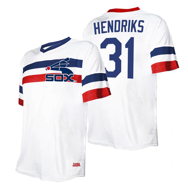 Men's Chicago White Sox #31 Liam Hendriks Stitches White Cooperstown Collection V-Neck Jersey Men's Chicago White Sox #31 Liam Hendriks Stitches White Cooperstown Collection V-Neck Jersey