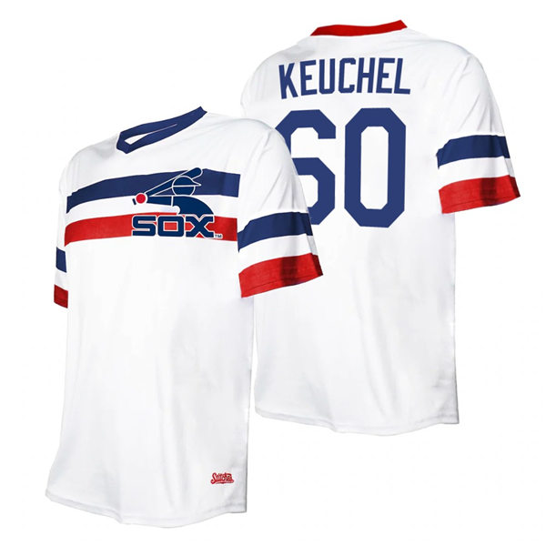 Men's Chicago White Sox #60 Dallas Keuchel Stitches White Cooperstown Collection V-Neck Jersey Men's Chicago White Sox #60 Dallas Keuchel Stitches White Cooperstown Collection V-Neck Jersey