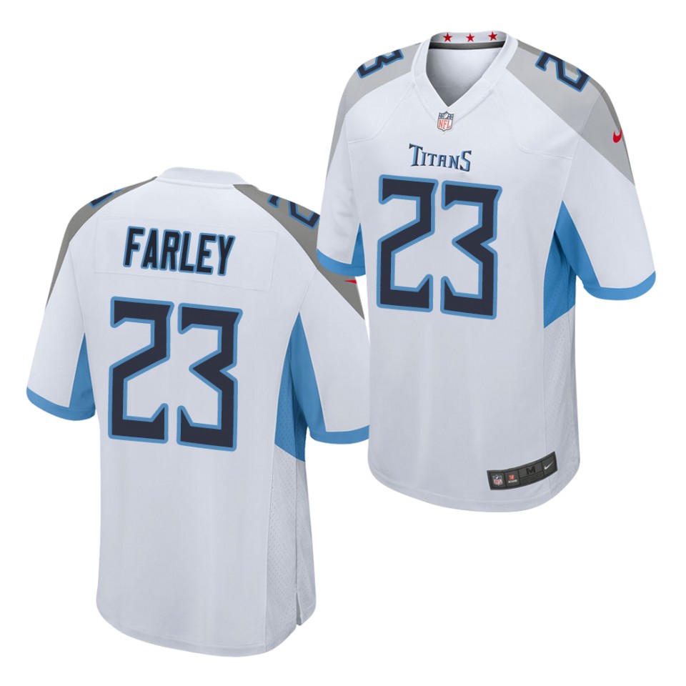 Mens Tennessee Titans #23 Caleb Farley Nike White Vapor Untouchable Limited Jersey