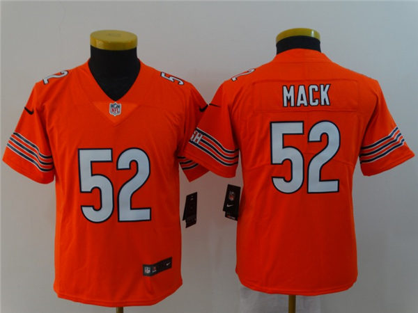 Youth Chicago Bears #52 Khalil Mack Nike Orange Vapor Limited Jersey