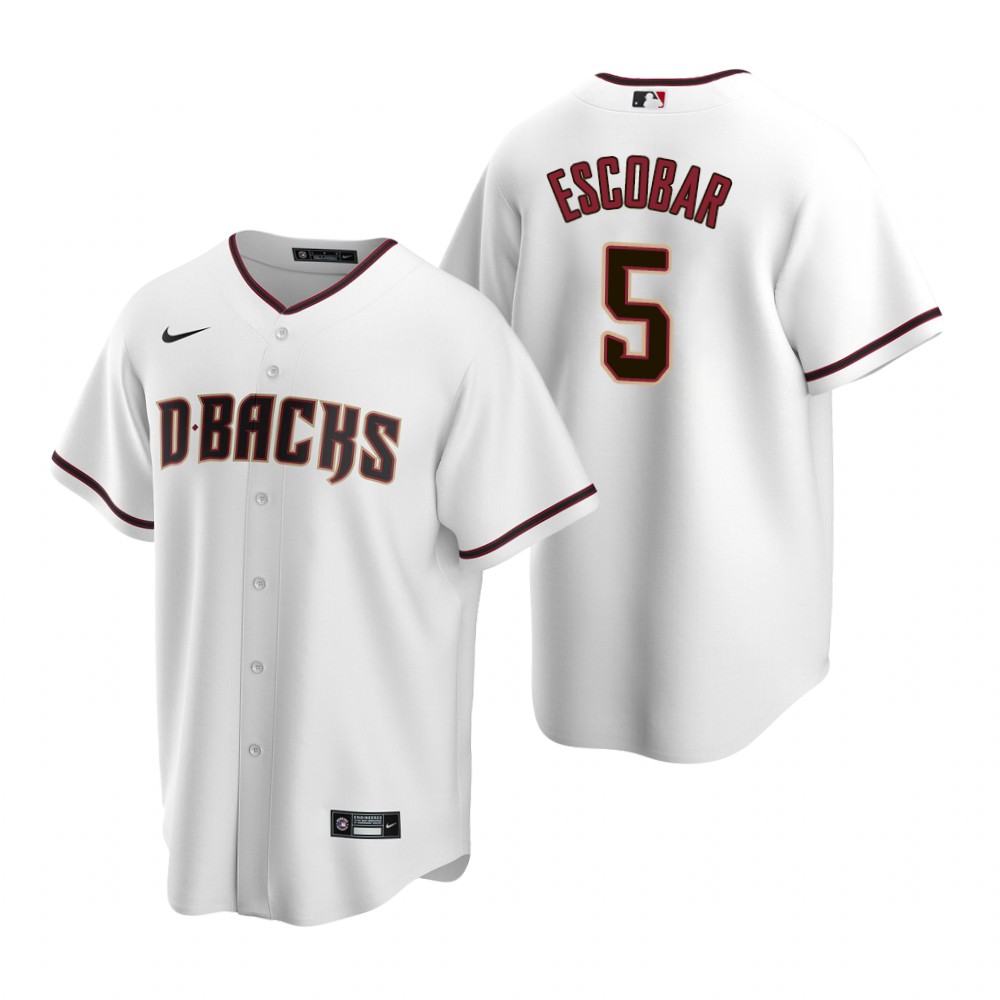 Mens Arizona Diamondbacks #5 Eduardo Escobar Nike White Home Cool Base Jersey
