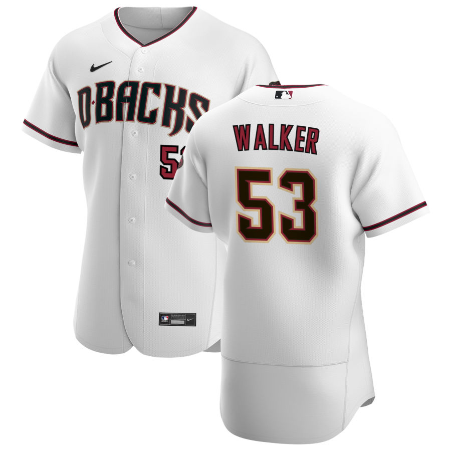 Mens Arizona Diamondbacks #53 Christian Walker Arizona Diamondbacks #10 Josh Rojas Nike Home White FlexBase Jersey