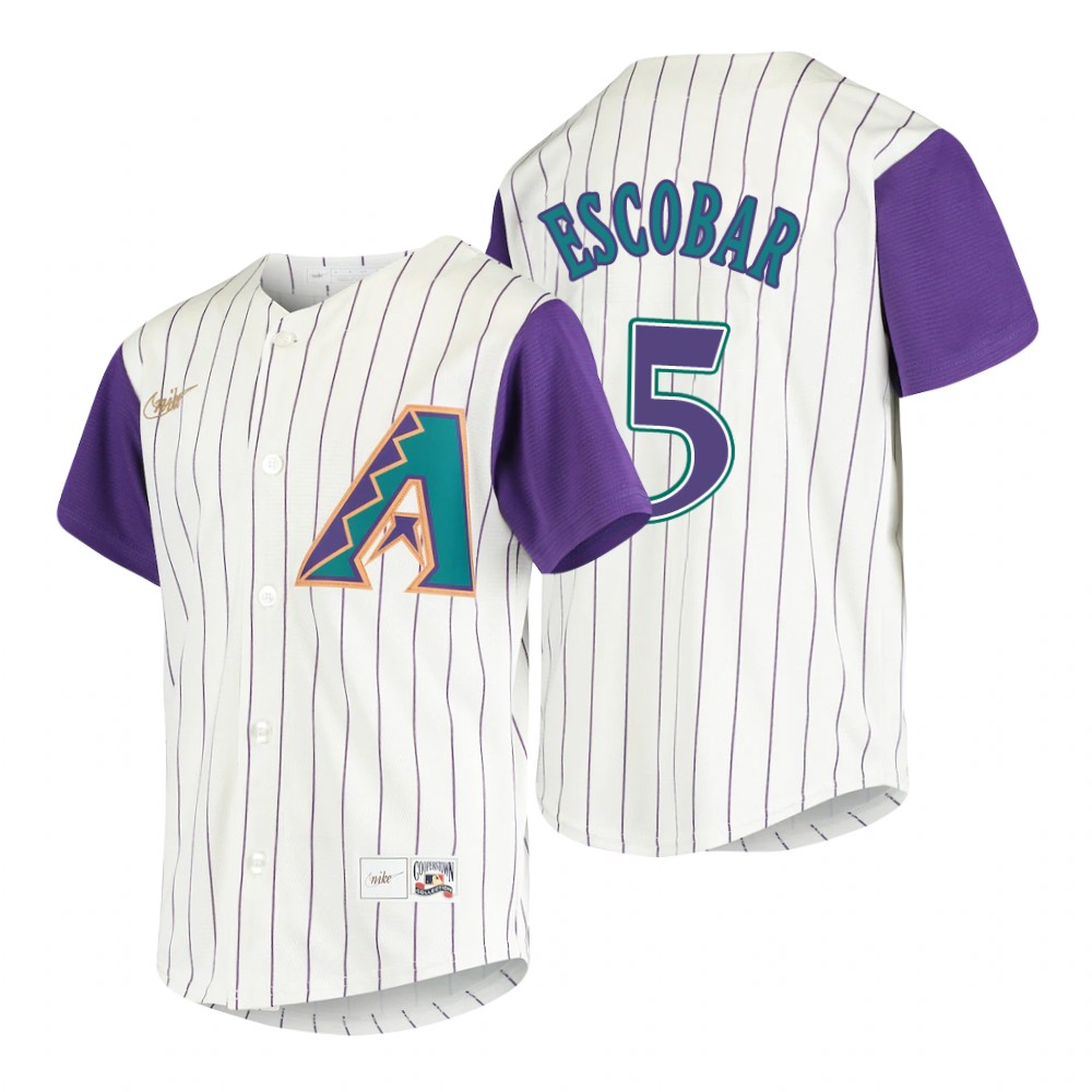 Mens Arizona Diamondbacks #5 Eduardo Escobar Nike Cream 2020 Cooperstown Collection Alternate Jersey