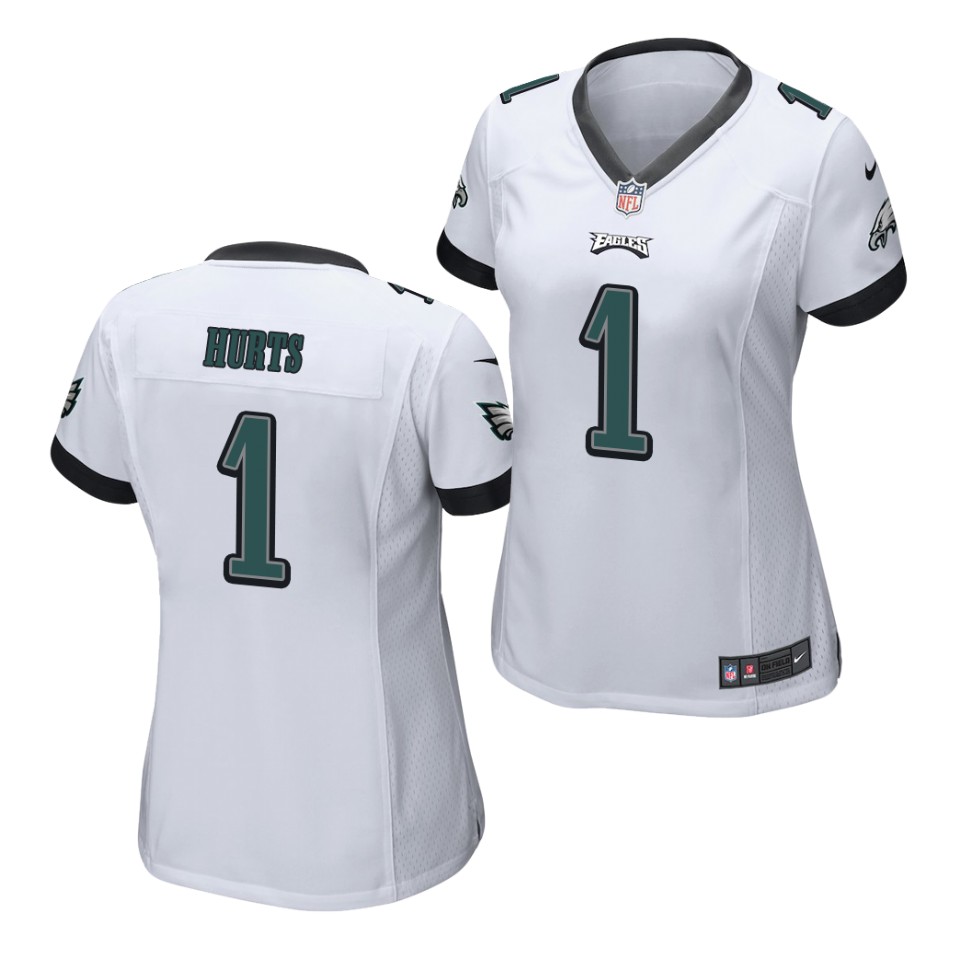 Women's Philadelphia Eagles #1 Jalen Hurts Nike White Limited Jersey Women's Philadelphia Eagles #1 Jalen Hurts Nike White Limited Jersey