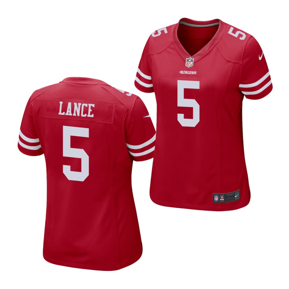 Women's San Francisco 49ers #5 Trey Lance Nike Scarlet Limited Jersey