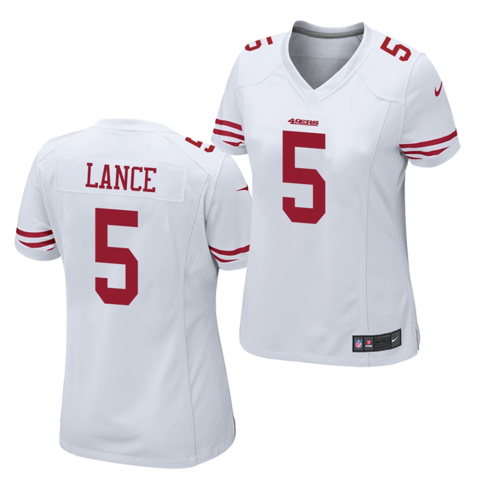 Women's San Francisco 49ers #5 Trey Lance Nike White Limited Jersey