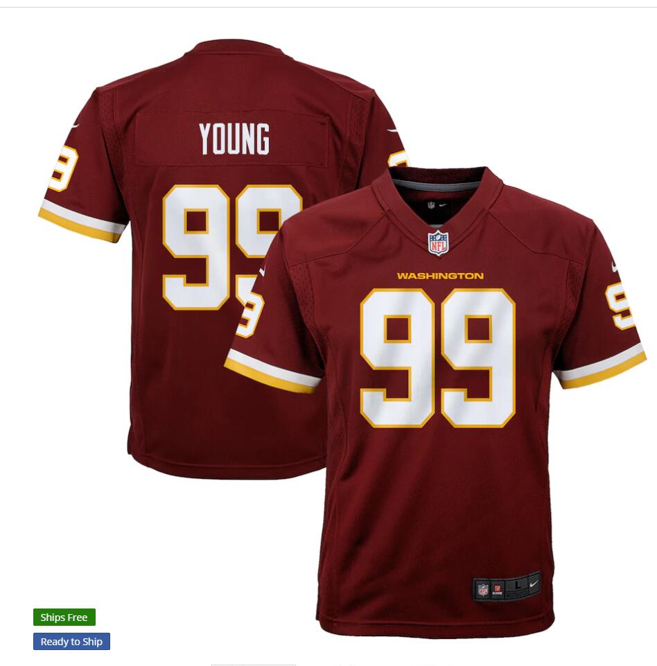 Youth Washington Football Team #99 Chase Young Nike Burgundy Limited Player Jersey Youth Washington Football Team #99 Chase Young Nike Burgundy Limited Player Jersey