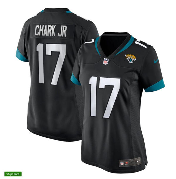 Women's Jacksonville Jaguars #17 D.J. Chark Stitched Black Nike Limited Jersey