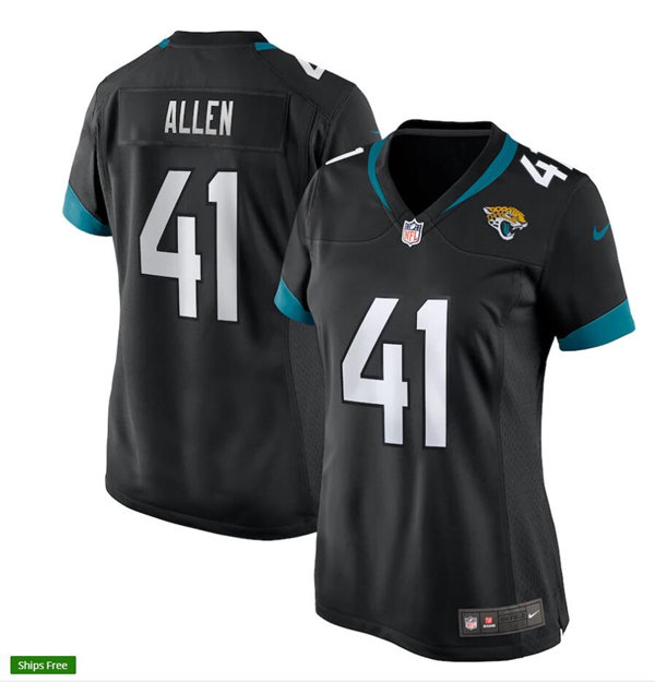 Women's Jacksonville Jaguars #41 Josh Allen Stitched Black Nike Limited Jersey