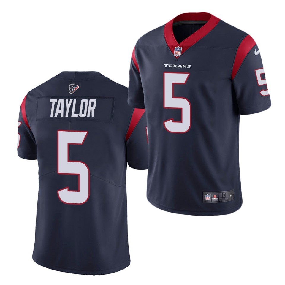 Mens Houston Texans #5 Tyrod Taylor Nike Navy Vapor Limited Jersey