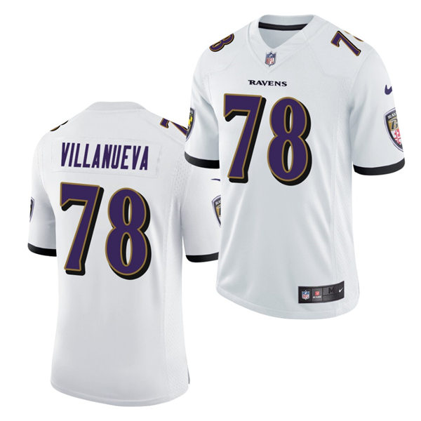 Mens Baltimore Ravens #78 Alejandro Villanueva Nike White Vapor Limited Player Jersey