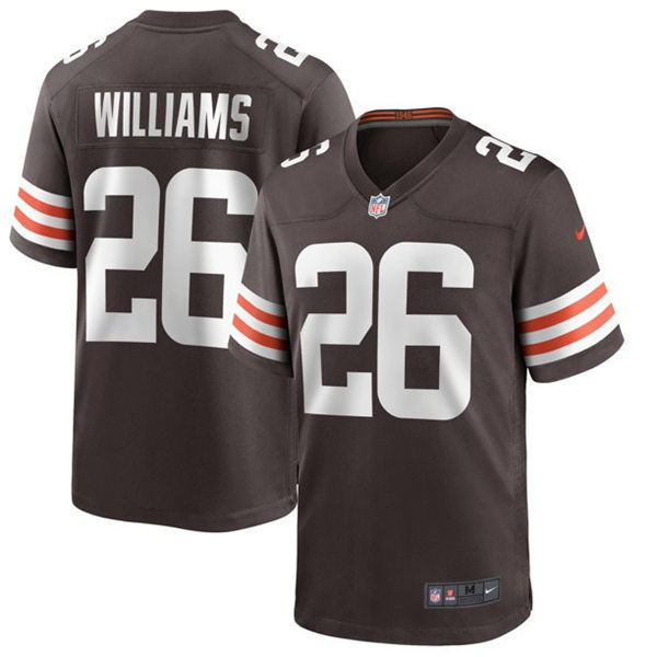 Men's Cleveland Browns #26 Greedy Williams Nike Brown Legend Player Jersey