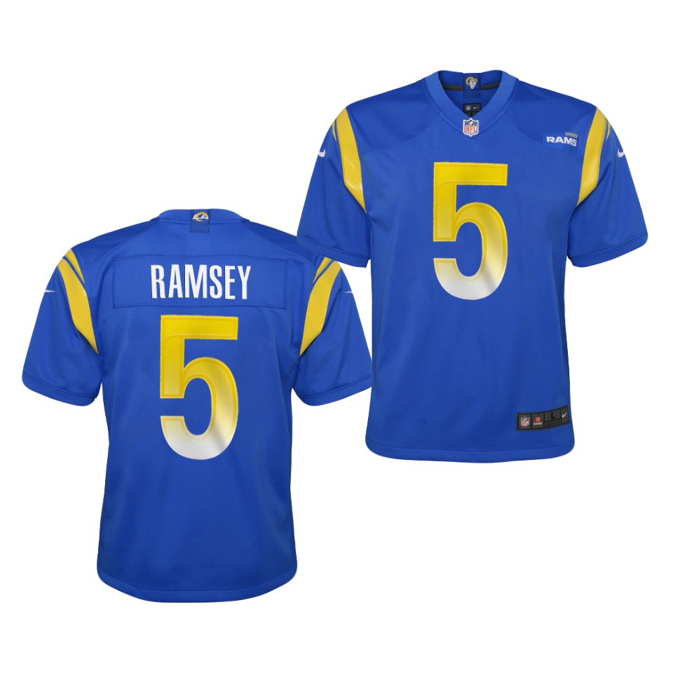 Youth Los Angeles Rams Jalen #5 Ramsey Stitched Nike Royal Limite Jersey