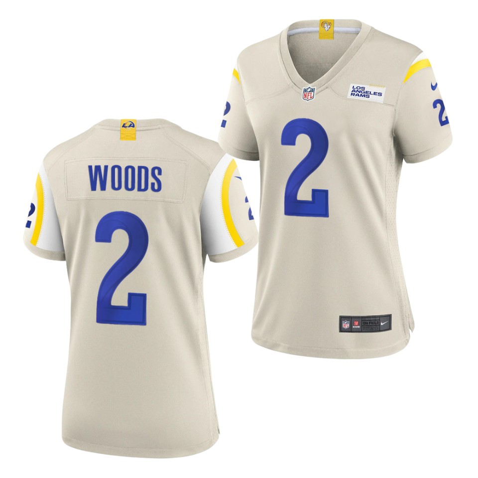 Womens Los Angeles Rams #2 Robert Woods Stitched Nike Bone Limite Jersey