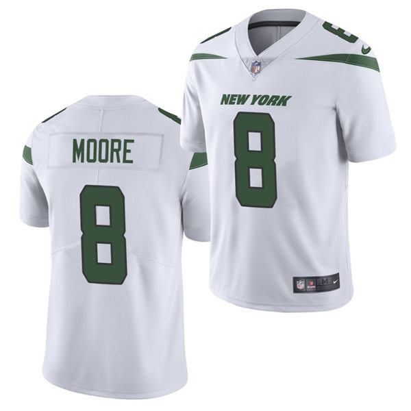 Mens New York Jets #8 Elijah Moore Nike White Limited Jersey