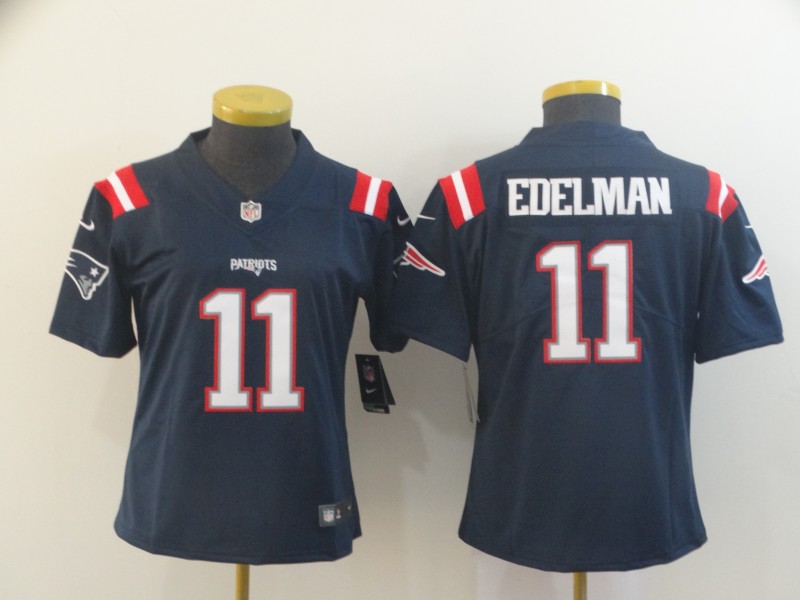 Womens New England Patriots #11 Julian Edelman Navy Nike Color Rush Vapor Player Limited Jersey