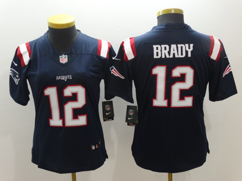Womens New England Patriots #12 Tom Brady Navy Nike Color Rush Vapor Player Limited Jersey