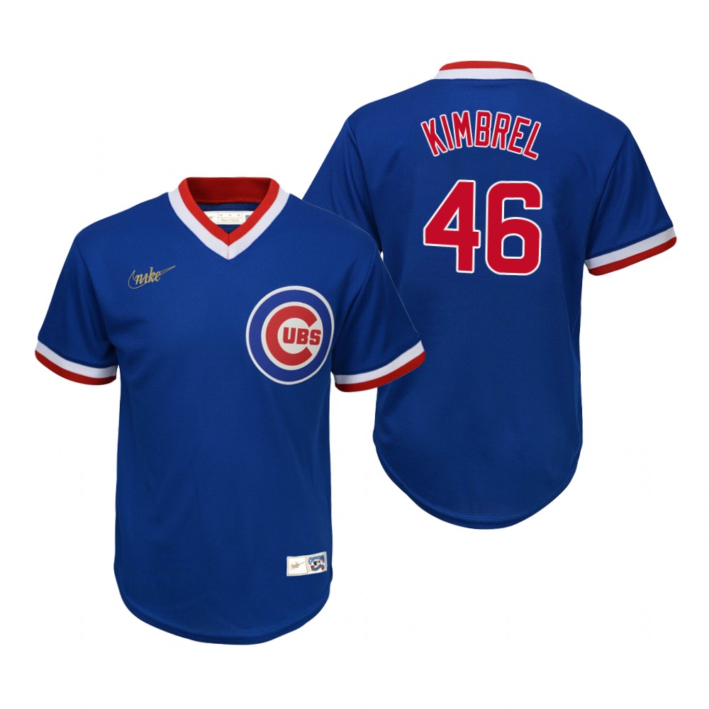 Youth Chicago Cubs #46 Craig Kimbrel Nike Royal Cooperstown Collection Jersey
