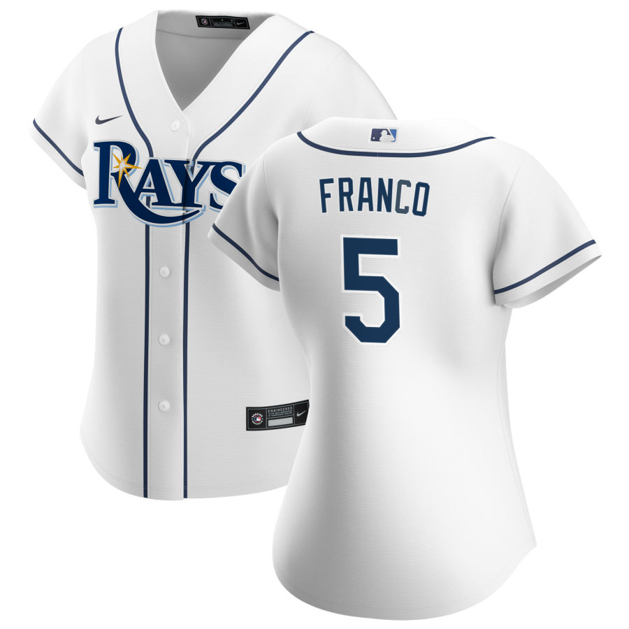 Womens Tampa Bay Rays #5 Wander Franco Nike White Home Jersey