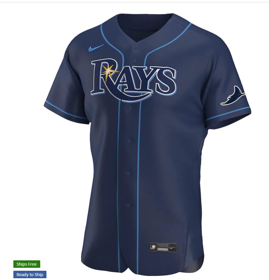 Mens Tampa Bay Rays #5 Wander Franco Nike Navy Alternate Authentic Player Jersey