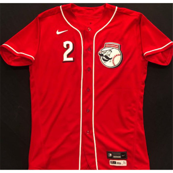 Mens Cincinnati Reds #2 Nick Castellanos Nike Scarlet Alternate Logo Flex Base Jersey
