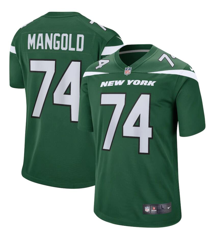 Mens New York Jets Retired Player #74 Nick Mangold Nike Gotham Green apor Limited Jersey