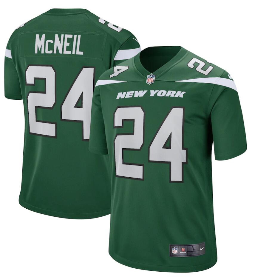 Mens New York Jets Retired Player #24 Freeman McNeil Nike Gotham Green Vapor Limited Jersey