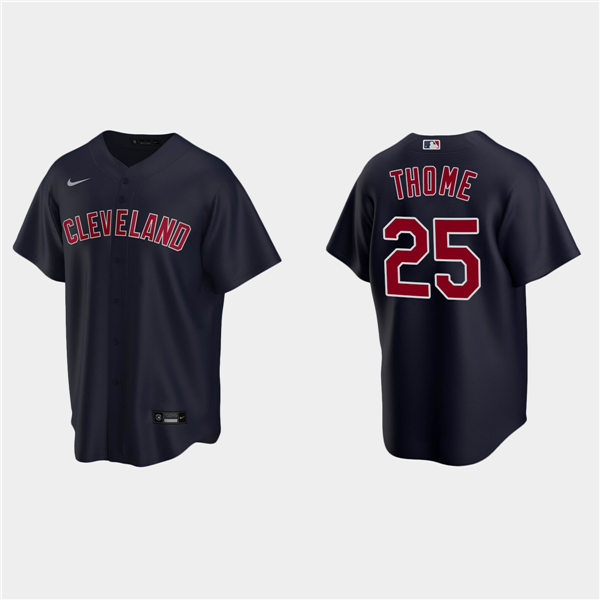 Men's Cleveland Indians Retired Player #25 Jim Thome Nike Navy Alternate Indians CoolBase Jersey