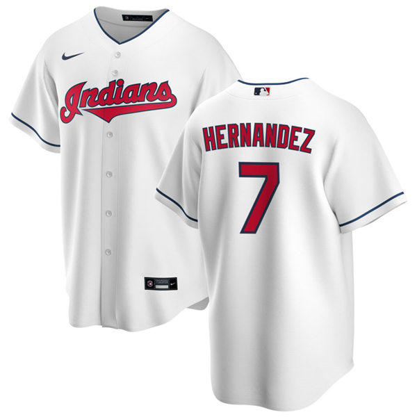 Mens Cleveland Indians #7 Cesar Hernandez Nike Home White Cool Base Jersey