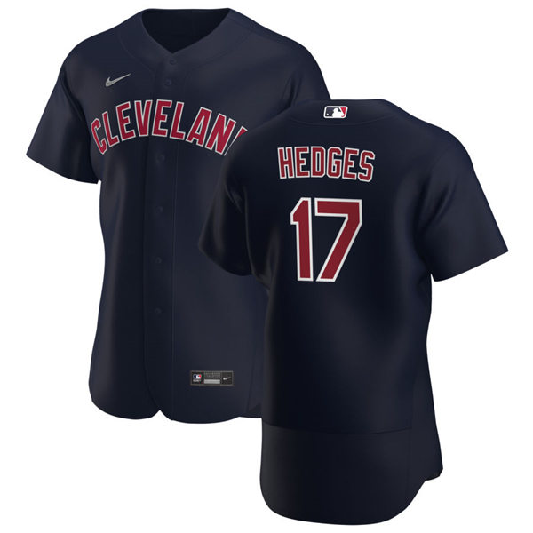 Mens Cleveland Indians #17 Austin Hedges Nike Navy Alternate Cleveland Flex Base Jersey