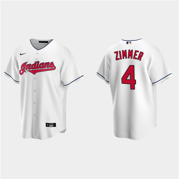 Youth Cleveland Indians #4 Bradley Zimmer Nike Home White Cool Base Jersey