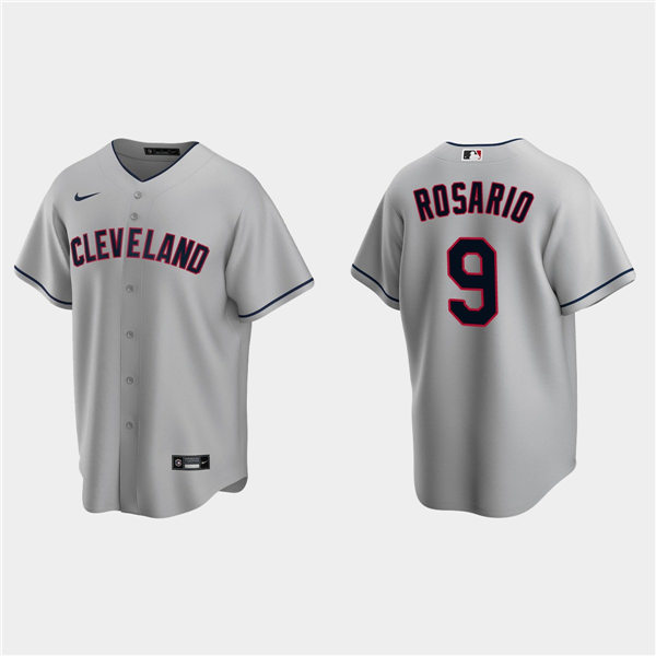 Youth Cleveland Indians #9 Eddie Rosario Nike Grey Road Cool Base Jersey